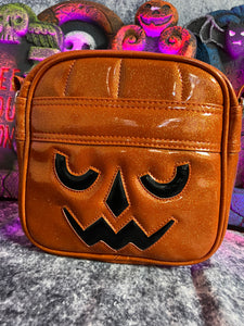 Handcrafted Scary Pail/Glitter Orange Bag- Handcrafted- Limited Edition