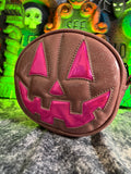 Handcrafted Small flat Pink Glitter and Hot Pink High shine Glitter Happy face