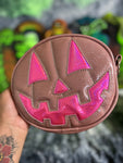 Handcrafted Small flat Pink Glitter and Hot Pink High shine Glitter Happy face
