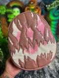 Handcrafted We Stay Creepy Bag: Pink Glitter and Strawberry milk pink Cow print