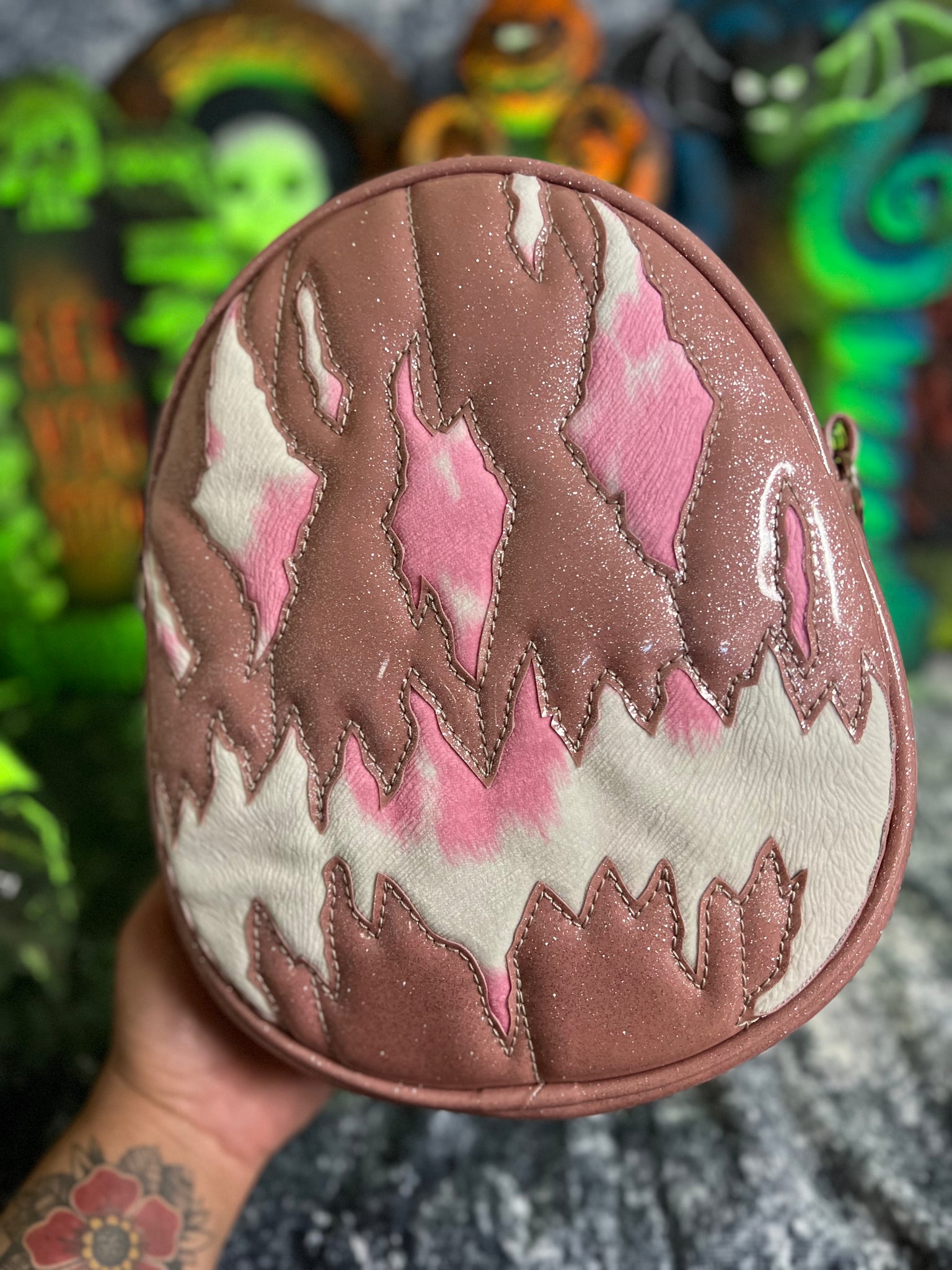 Pink cow sales print bag