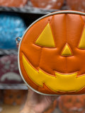 Black Friday Hand Crafted: Classic happy Pumpkin Orange with Yellow face and white piping