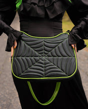Load image into Gallery viewer, Hand crafted Hades Crossbody handbag Black and Glitter green
