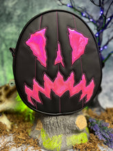 Load image into Gallery viewer, Handcrafted Scaredy Cat Bag: Black and Pink Iridescent
