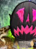 Handcrafted Scaredy Cat Bag: Black and Pink Iridescent