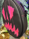 Handcrafted Scaredy Cat Bag: Black and Pink Iridescent