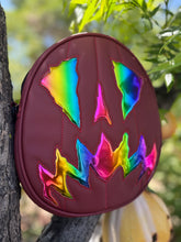Load image into Gallery viewer, Handcrafted Scaredy Cat Bag: Wine and Rainbow