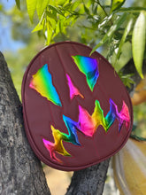 Load image into Gallery viewer, Handcrafted Scaredy Cat Bag: Wine and Rainbow