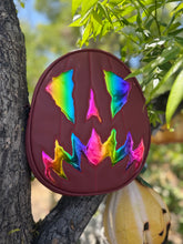 Load image into Gallery viewer, Handcrafted Scaredy Cat Bag: Wine and Rainbow