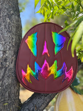 Load image into Gallery viewer, Handcrafted Scaredy Cat Bag: Wine and Rainbow