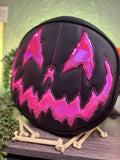Hand Crafted Stark Raving: Black Faux leather and Pink Holographic