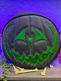 Handcrafted Pumpkin King bag Green and Glitter green