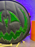 Handcrafted Pumpkin King bag Green and Glitter green