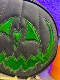 Handcrafted Pumpkin King bag Green and Glitter green