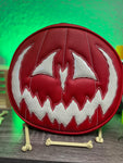 Handcrafted Pumpkin King bag Red and Glitter white