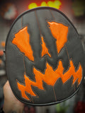 Handcrafted Scaredy Cat Bag: Black and Orange Iridescent