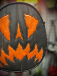 Handcrafted Scaredy Cat Bag: Black and Orange Iridescent