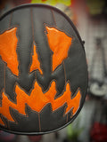 Handcrafted Scaredy Cat Bag: Black and Orange Iridescent