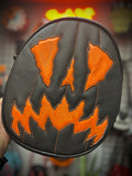Handcrafted Scaredy Cat Bag: Black and Orange Iridescent