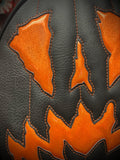 Handcrafted Scaredy Cat Bag: Black and Orange Iridescent