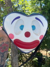 Load image into Gallery viewer, Handcrafted Large Happy Clown Heart Bag Rainbow- Pre Order