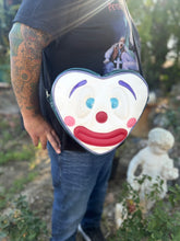 Load image into Gallery viewer, Handcrafted Double sided Clown Heart Bag Rainbow - Pre Order