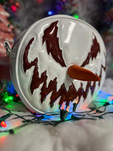 Load image into Gallery viewer, Handcrafted Snowman bag: Patent White with glitter Red and orange nose