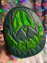 Load image into Gallery viewer, Black Friday sale Handcrafted Rotten Egg Bag: Forest Green And High Shine Glitter Green