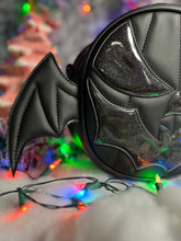 Load image into Gallery viewer, Hand Crafted : Bat Mouth/ Black and Black Glitter with Wings
