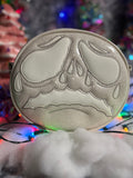 Hand Crafted : SMALL Jack's Lament Face White Glitter and Patent White