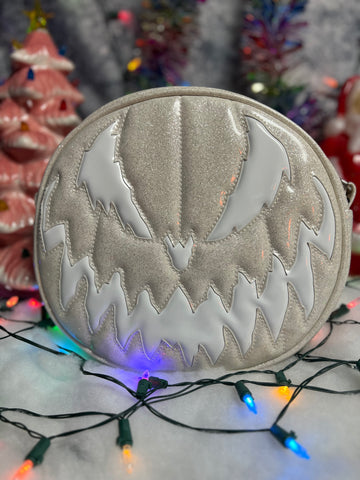 Black Friday Hand Crafted: Bad Company Pumpkin White Glitter with white patent