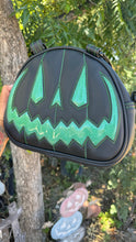 Load image into Gallery viewer, Handcrafted MissChievous Handbag- Black and Glitter Seafoam Green