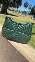 Load image into Gallery viewer, Hand crafted Hades Crossbody handbag Forest Green and Black