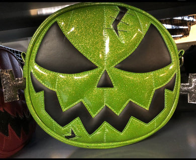 Hand Crafted : ⚡️It’s Alive⚡️Green and Black Mean pumpkin