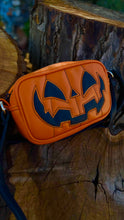 Load image into Gallery viewer, Handcrafted Happy square Bag: Orange and Black