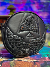 Load image into Gallery viewer, Hand Crafted Cyclops: Black and Black Faux Snake skin