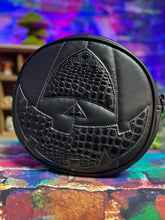 Load image into Gallery viewer, Hand Crafted Cyclops: Black and Black Faux Snake skin