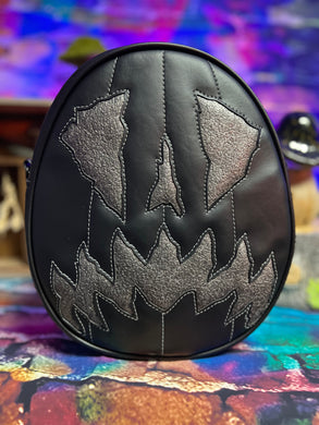Handcrafted Scaredy Cat Bag: Black and Granite Grey