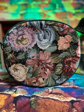 Load image into Gallery viewer, Hand Crafted : Mean Face Floral Tapestry bag - Green Glitter