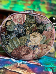 Pre Order  Hand Crafted : Mean Face Floral Tapestry bag - Lavender