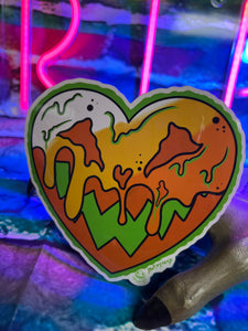 Dripping Candy Corn Heart Vinyl Sticker