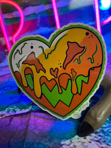 Dripping Candy Corn Heart Vinyl Sticker