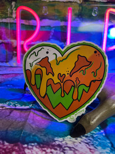 Dripping Candy Corn Heart Vinyl Sticker