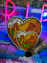 Load image into Gallery viewer, Dripping Candy Corn Heart Vinyl Sticker