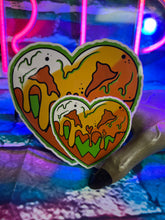 Load image into Gallery viewer, Dripping Candy Corn Heart Vinyl Sticker