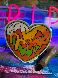 Dripping Candy Corn Heart Vinyl Sticker