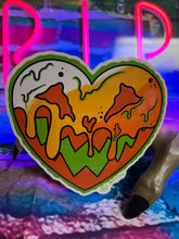 Load image into Gallery viewer, Dripping Candy Corn Heart Vinyl Sticker