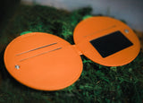Inside view of orange snap wallet