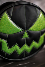 Load image into Gallery viewer, Black Jack O'Lantern with Green Glitter Eyes and Mouth 