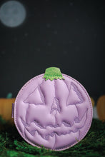 Load image into Gallery viewer, Lilac jack-o-lantern snap wallet
